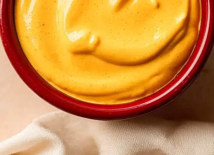 Delicious cottage cheese queso dip served in a bowl with tortilla chips
