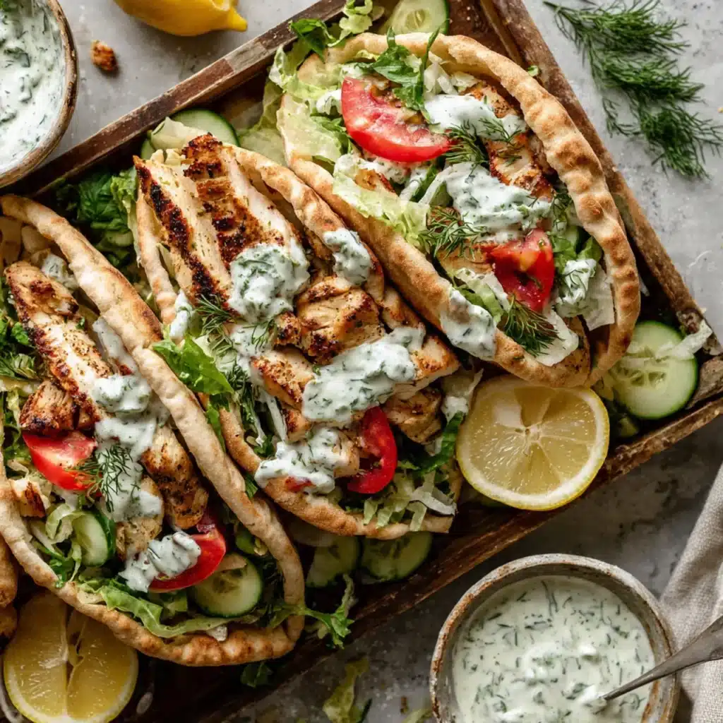 Sheet Pan Chicken Pitas with Herby Ranch recipe served on a plate