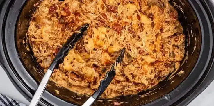 Slow Cooker Queso Chicken Tacos 1 Slow Cooker Queso Chicken Tacos