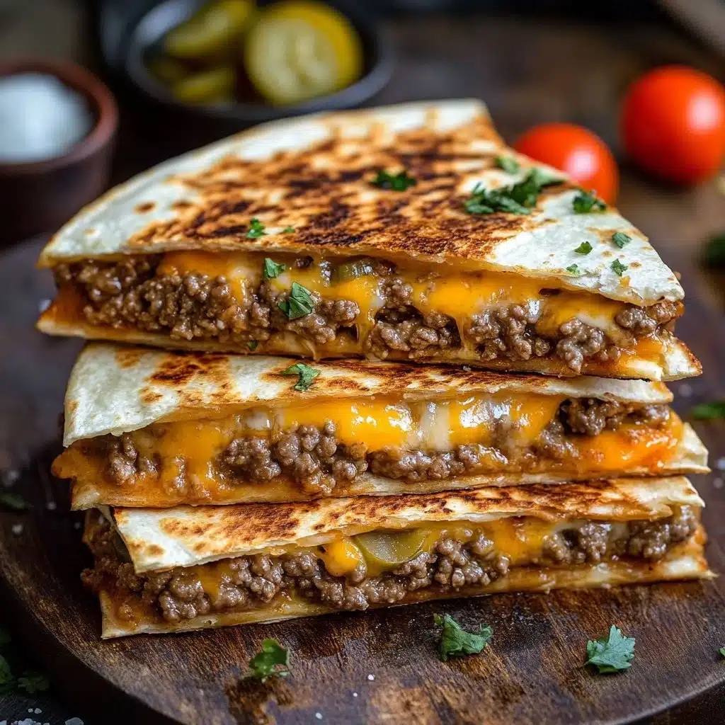 Delicious Smashburger quesadillas served with dipping sauce