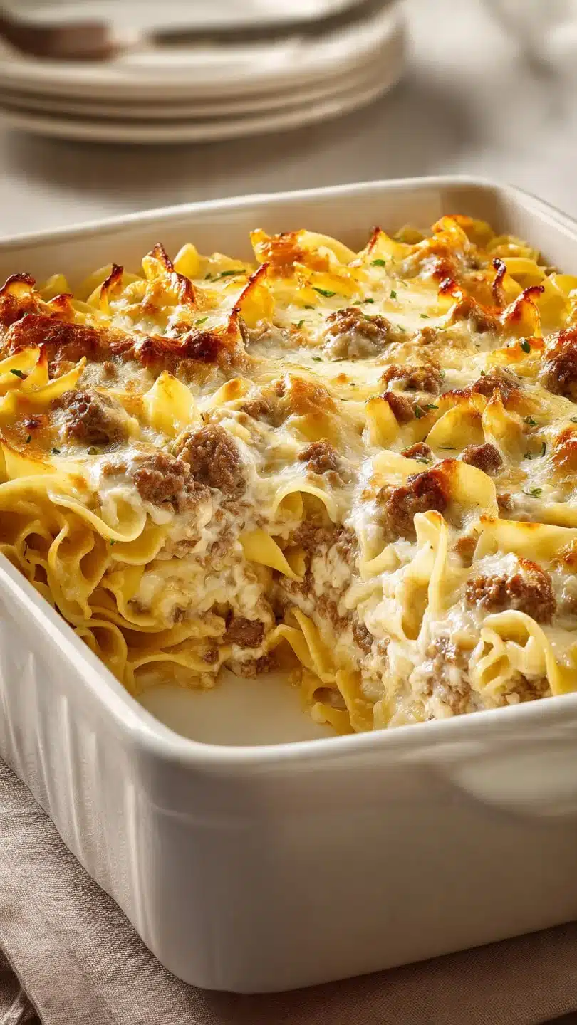 Sour Cream Beef Noodle Casserole 1 Sour Cream Beef Noodle Casserole
