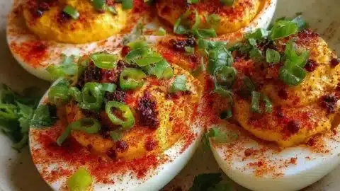Spicy Chili Garlic Deviled Eggs