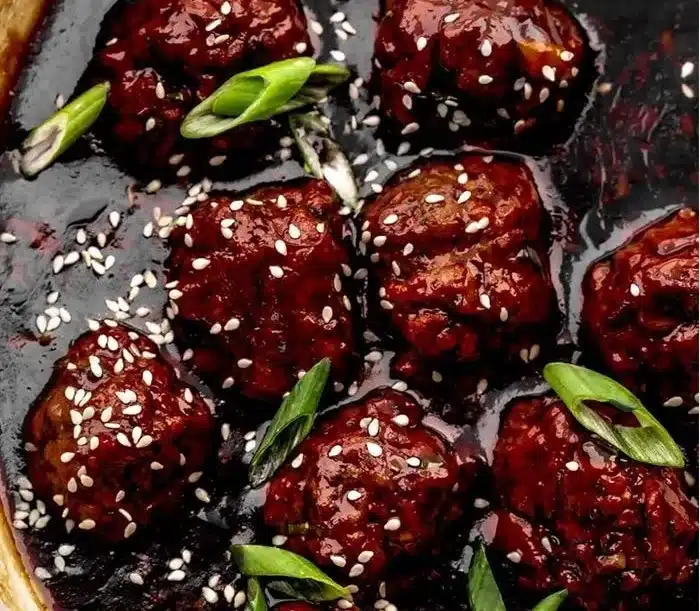 Sticky Mongolian Beef Meatballs