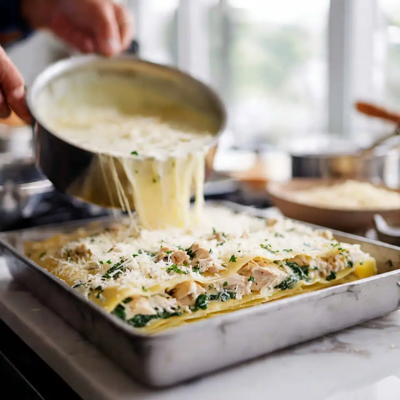 White Sauce Chicken Lasagna