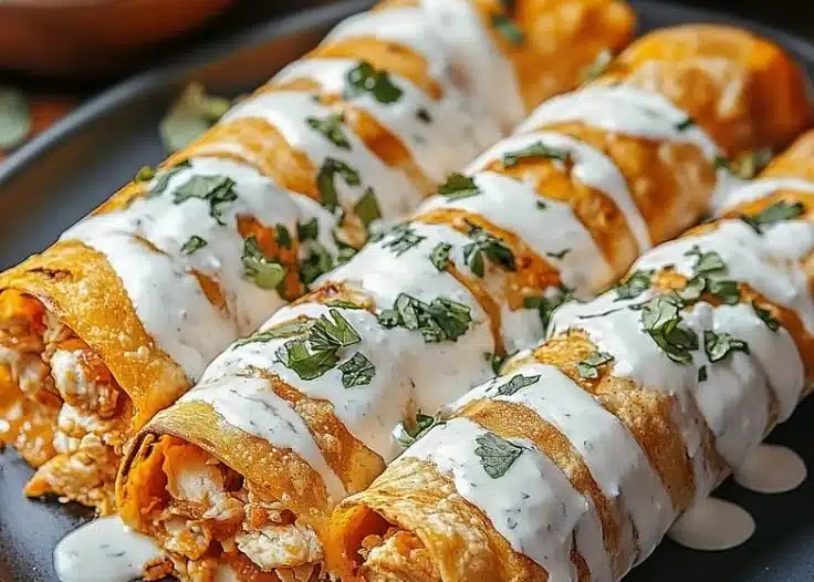 Baked Buffalo Chicken Taquitos