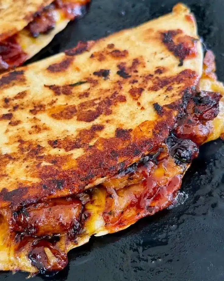 Blackstone Hot Honey BBQ Chicken Quesadillas