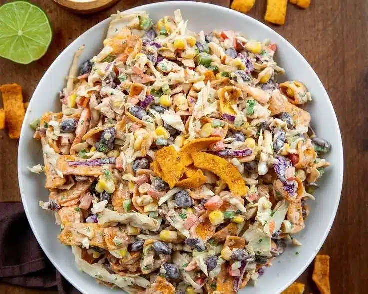 Colorful and delicious bold flavor-packed coleslaw in a serving bowl