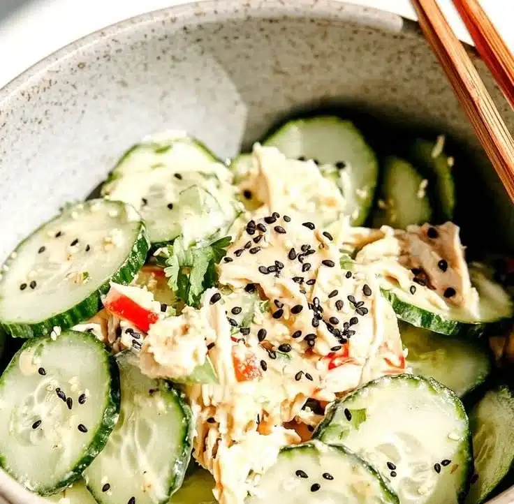 California Roll Cucumber Salad with fresh ingredients and vibrant colors