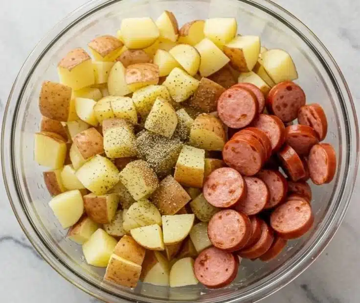 Cheesy Ranch Potatoes with Smoked Sausage 1 Cheesy Ranch Potatoes with Smoked Sausage