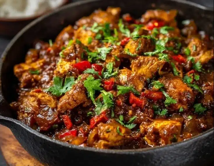 Chicken Bhuna translates to "Fried Chicken" in English.