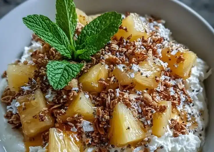 Cottage Cheese Pineapple Granola Bowl