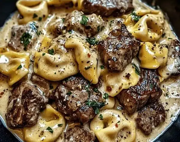 Cracked Garlic Steak Tortellini in Creamhouse Sauce Bliss 1 Cracked Garlic Steak Tortellini in Creamhouse Sauce Bliss