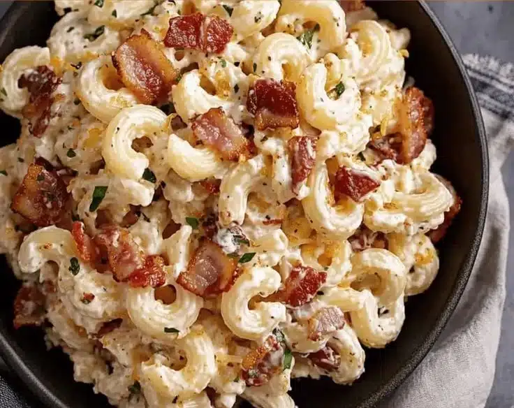 Creamy Bacon Cheddar Ranch Pasta Salad You’ll Love This Recipe 1 Creamy Bacon Cheddar Ranch Pasta Salad You’ll Love This Recipe