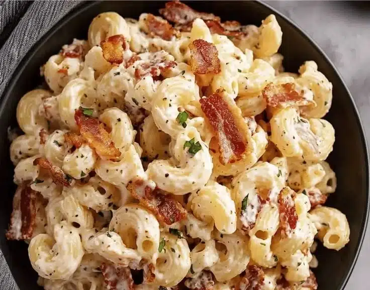 Creamy Bacon Cheddar Ranch Pasta Salad You’ll Love This Recipe 2 Creamy Bacon Cheddar Ranch Pasta Salad You’ll Love This Recipe