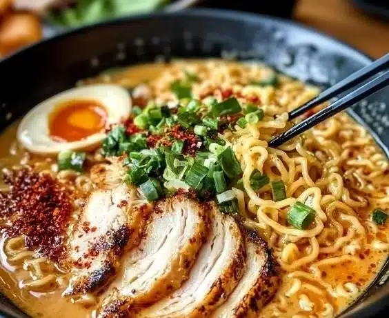 Creamy Garlic Chicken Ramen