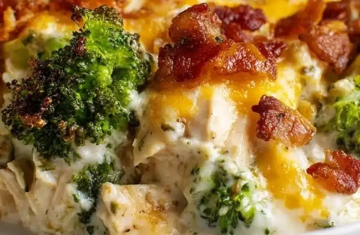 Creamy Low Carb Chicken Casserole with Broccoli and Bacon 2 Creamy Low Carb Chicken Casserole with Broccoli and Bacon