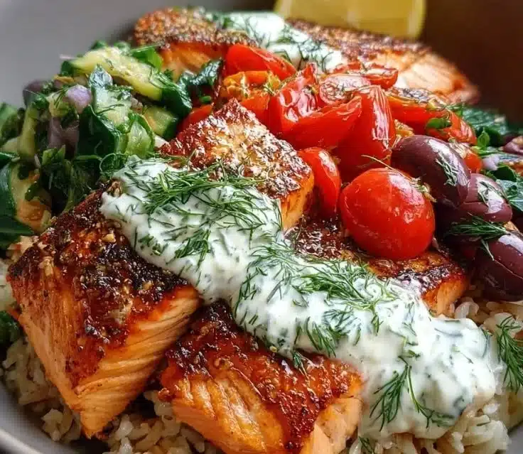 Crispy Rice Salmon Bowl