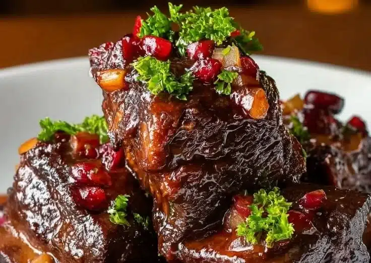 Crockpot Cranberry Beef Short Ribs