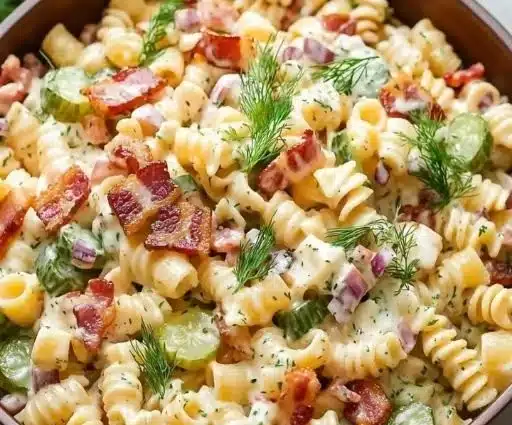 Dill Pickle Bacon Pasta Salad That Will Wow Your Taste Buds 2 Dill Pickle Bacon Pasta Salad That Will Wow Your Taste Buds