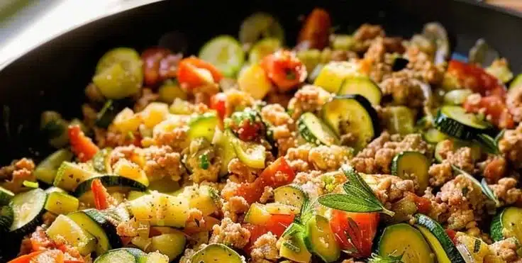 Easy Ground Turkey and Zucchini Skillet Recipe 1 Easy Ground Turkey and Zucchini Skillet Recipe