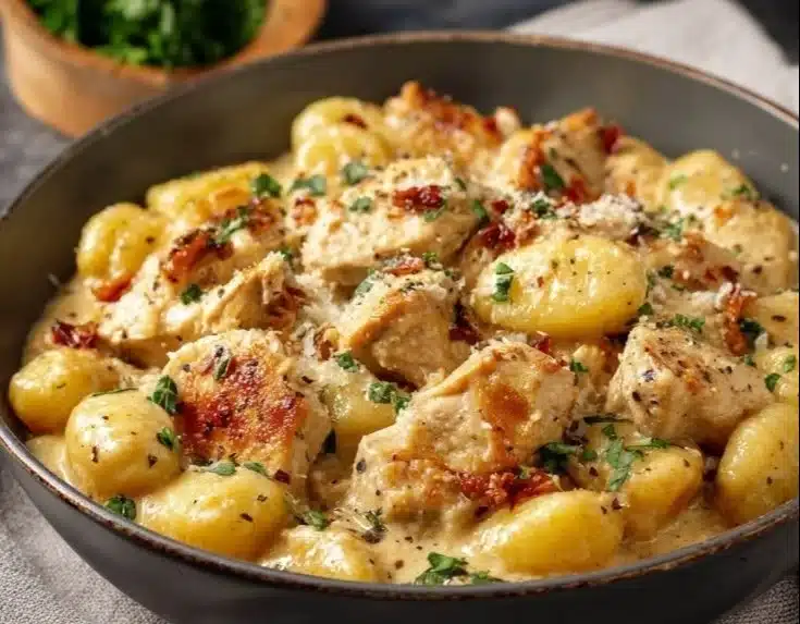 Garlic Chicken Gnocchi Skillet