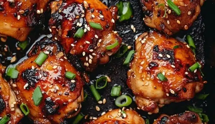 Grilled Korean Chicken Thighs 3 Delicious grilled Korean chicken thighs marinated with authentic spices