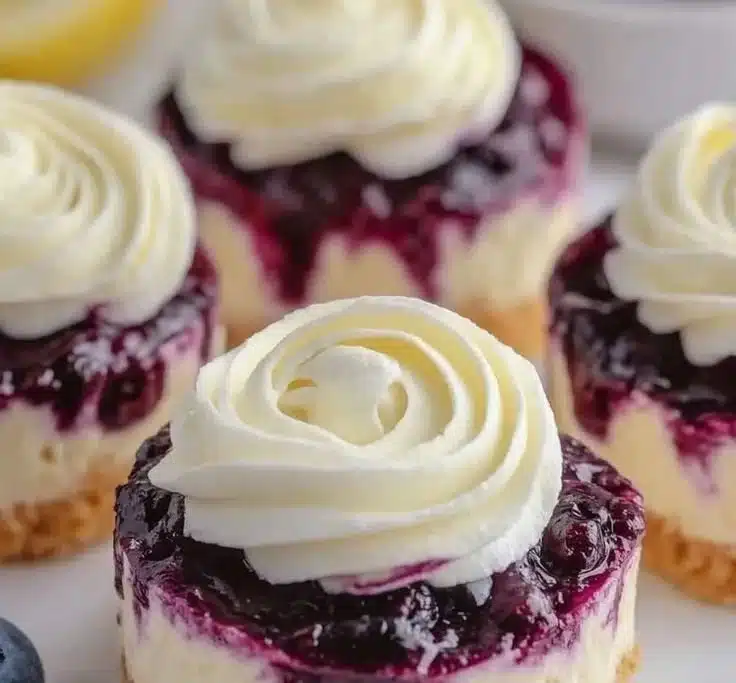 Healthy Mini Lemon Blueberry Cheesecakes 2 Healthy Mini Lemon Blueberry Cheesecakes