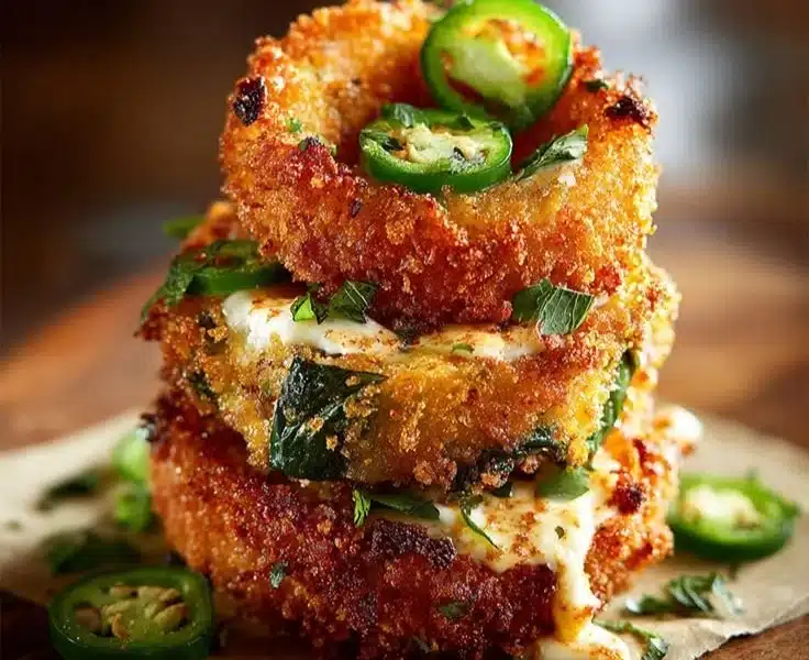 Jalapeño Popper Stuffed Onion Rings Recipe – Crispy Fried Appetizer with Cream Cheese & Jalapeños 2 Jalapeño Popper Stuffed Onion Rings Recipe – Crispy Fried Appetizer with Cream Cheese & Jalapeños