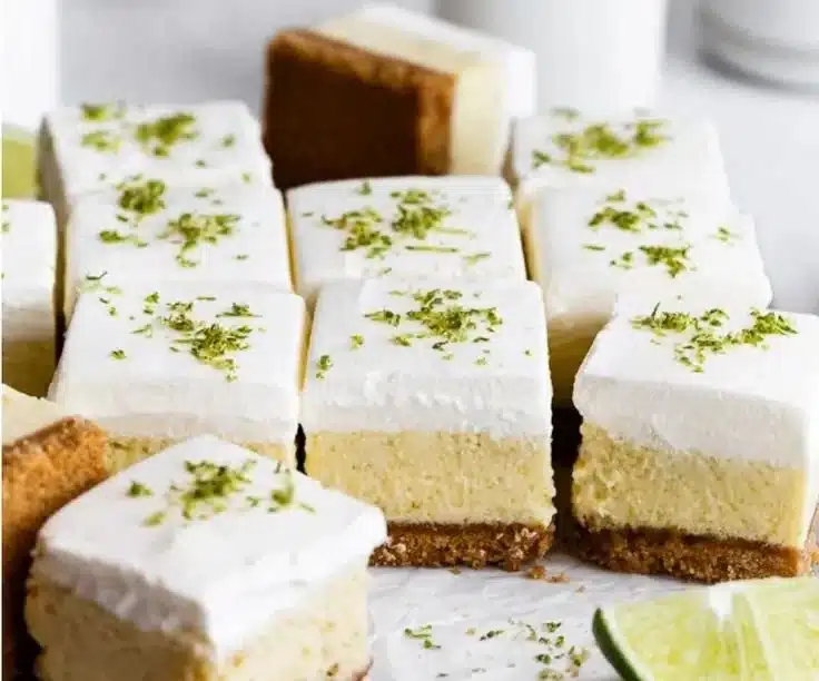Key Lime Pie Bars 3 Delicious Key Lime Pie Bars with a zesty lime filling and graham cracker crust