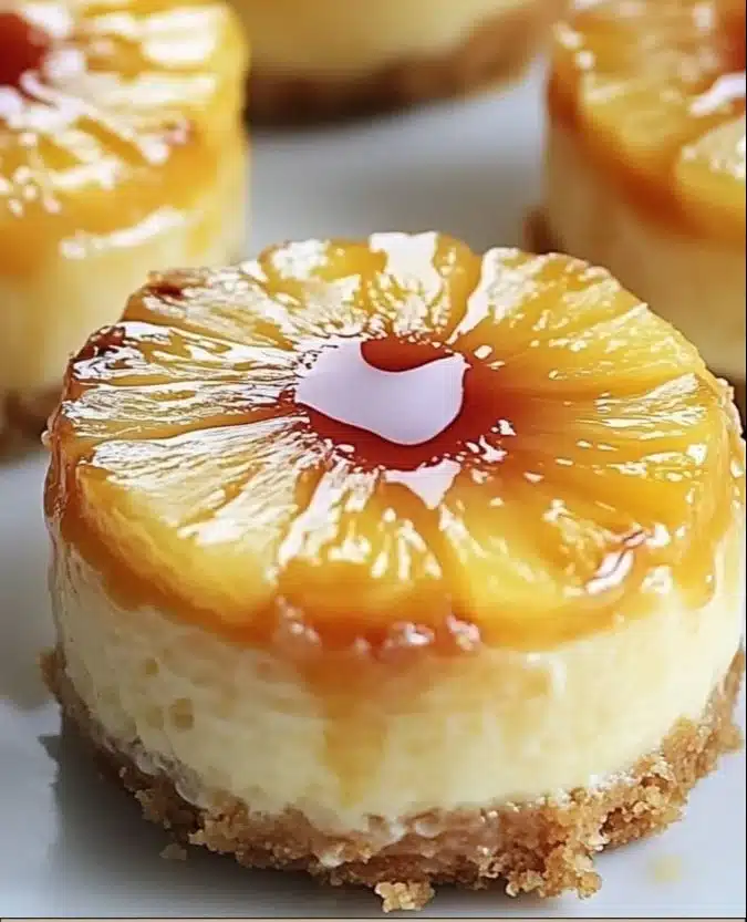 Mini Pineapple Upside-Down Cheesecakes 2 Mini Pineapple Upside-Down Cheesecakes