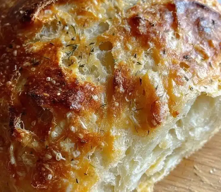 No-Knead Dill Gouda Artisan Bread