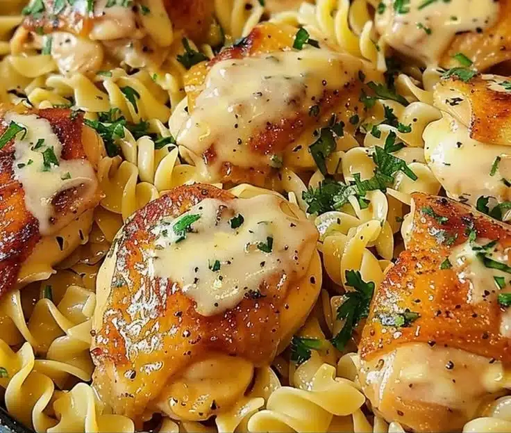 One-Pan Chicken with Buttered Noodles 1 One-Pan Chicken with Buttered Noodles