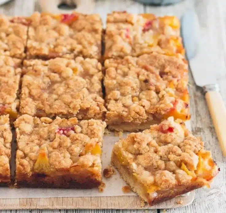 Peaches and Cream Crumble Bars