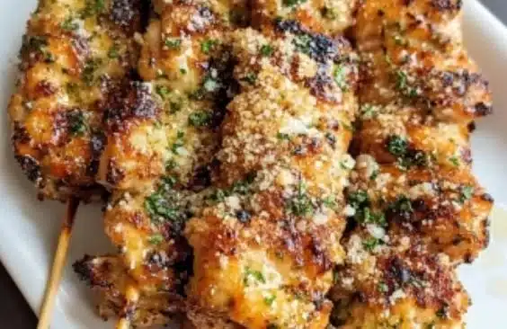 Ranch Garlic Parmesan Chicken Skewers