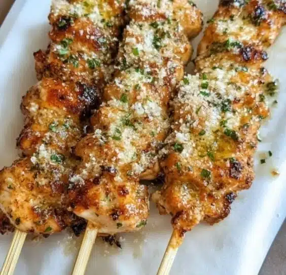 Ranch Garlic Parmesan Chicken Skewers