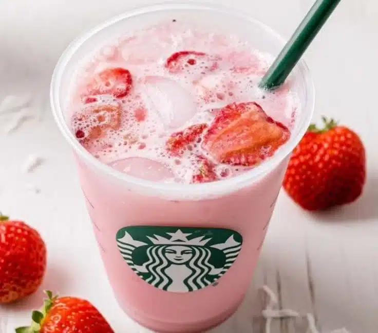 Starbucks Pink Drink recipe with white cran-strawberry juice