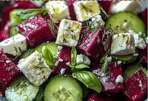 Vibrant Beet Salad with Feta and Cucumbers for Fresh Flavor!