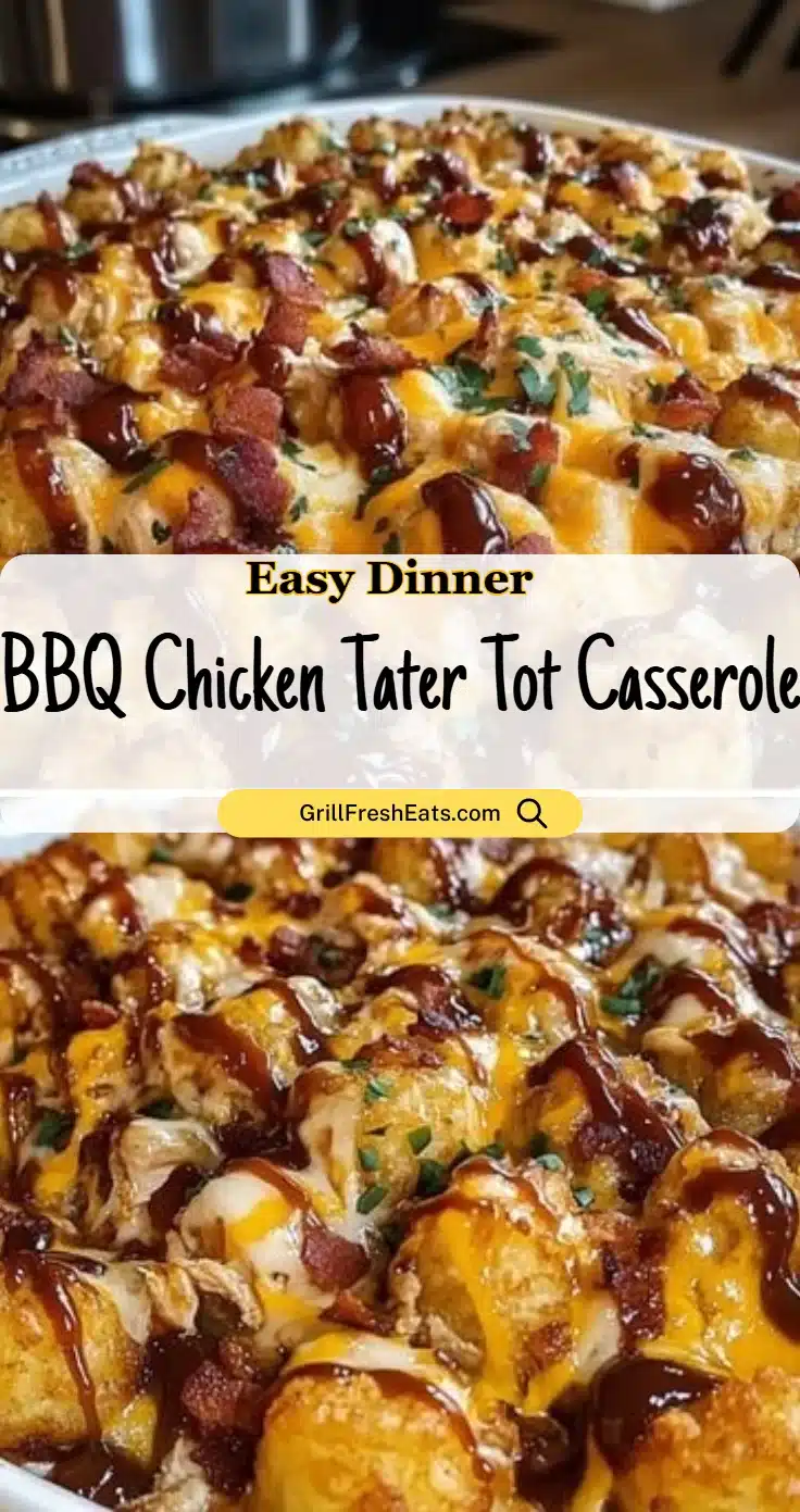 BBQ Chicken Tater Tot Casserole