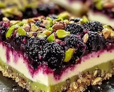 Blackberry Pistachio Dream Bars