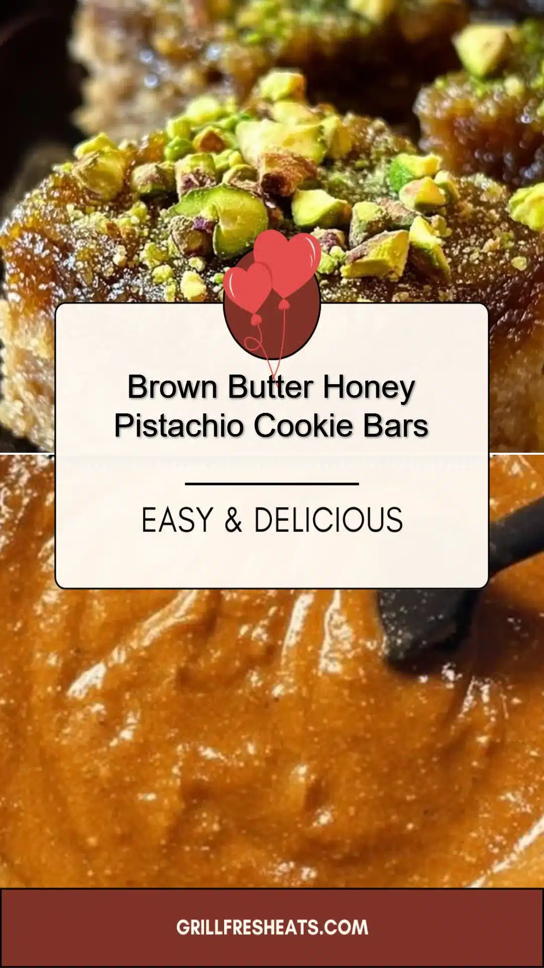 Brown Butter Honey Pistachio Cookie Bars