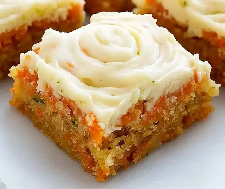 Carrot Zucchini Bars with Lemon Frosting