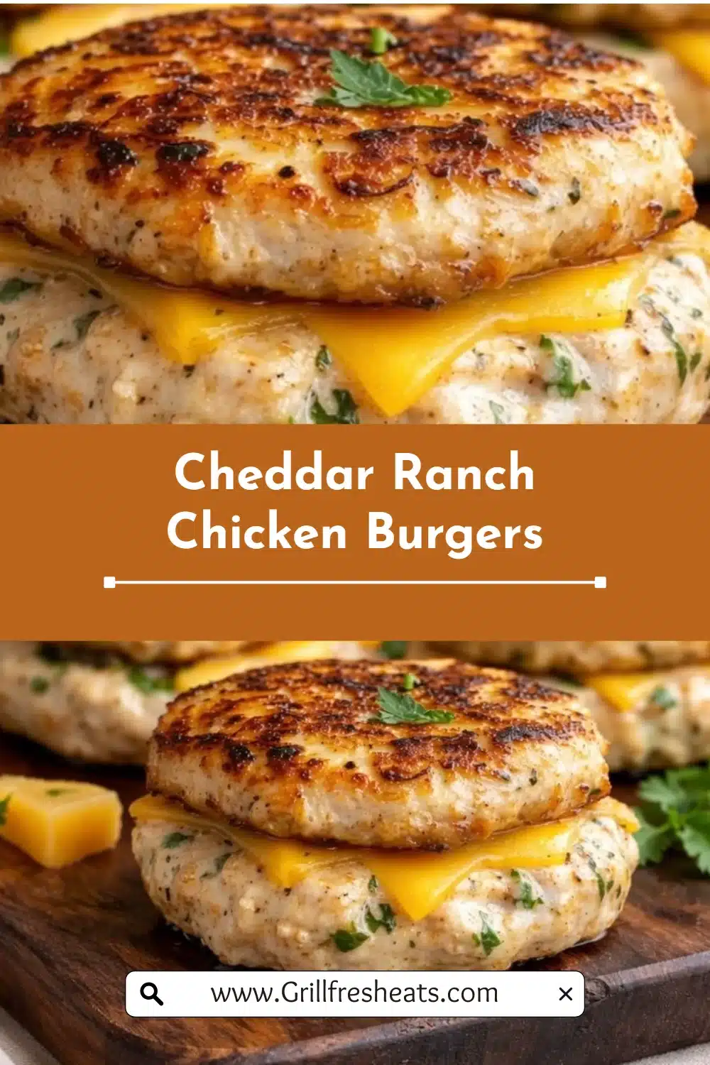 Cheddar Ranch Chicken Burgers