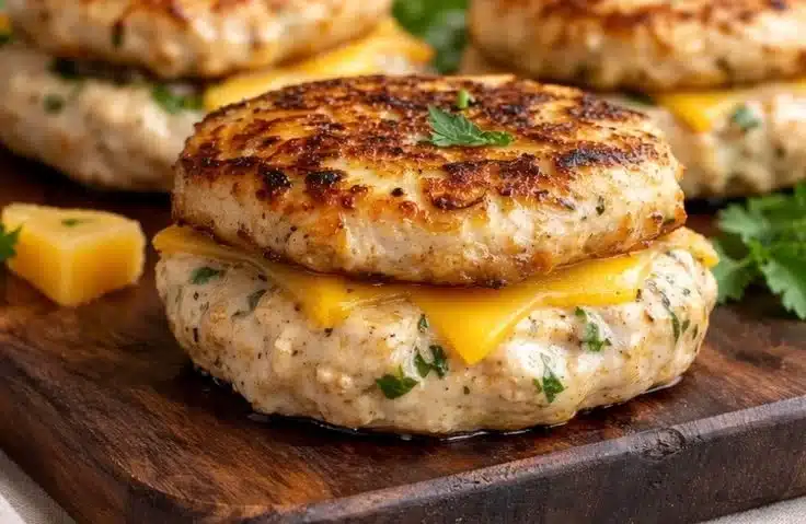 Cheddar Ranch Chicken Burgers