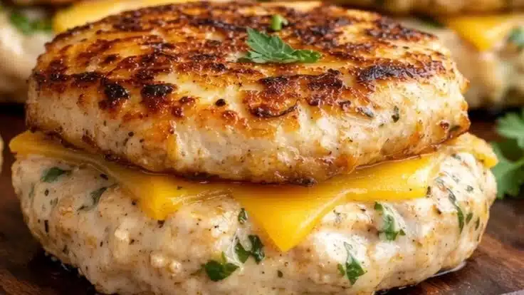 Cheddar Ranch Chicken Burgers
