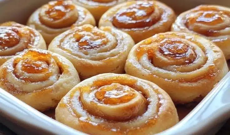 Cream cheese and jam pinwheels served on a platter