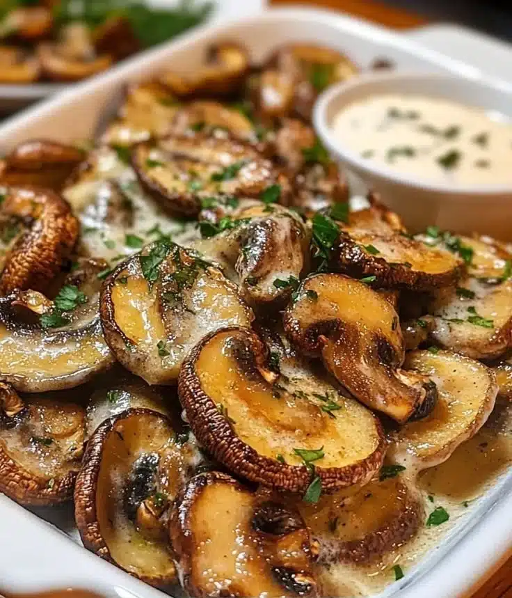 Crispy Fried Mushrooms with Ranch Dip