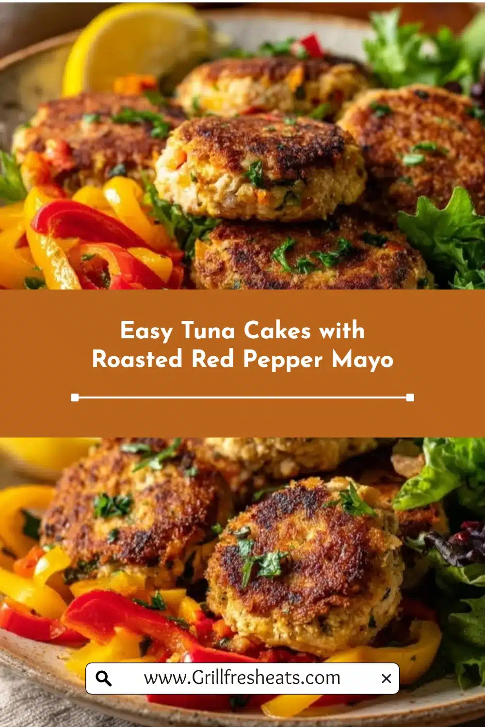 Easy Tuna Cakes with Roasted Red Pepper Mayo 1 Easy Tuna Cakes with Roasted Red Pepper Mayo