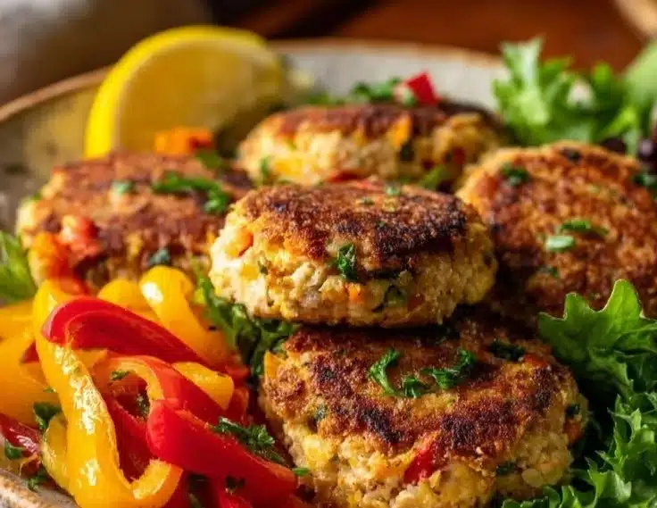 Easy Tuna Cakes with Roasted Red Pepper Mayo 3 Easy Tuna Cakes with Roasted Red Pepper Mayo