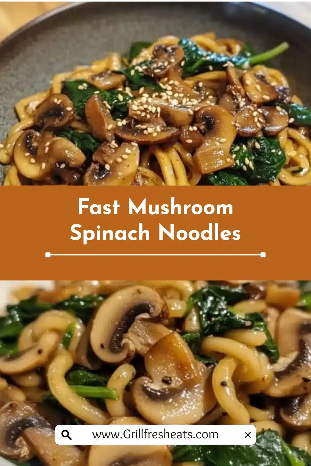 Fast Mushroom Spinach Noodles