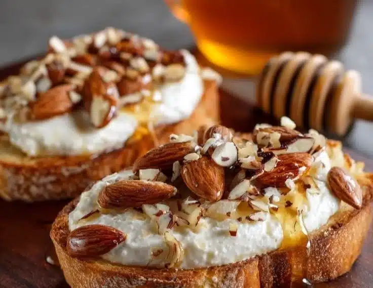 Grilled Pears with Honey-Whipped Greek Yogurt and Toasted Almonds 4 Grilled pears served with honey-whipped Greek yogurt and toasted almonds.